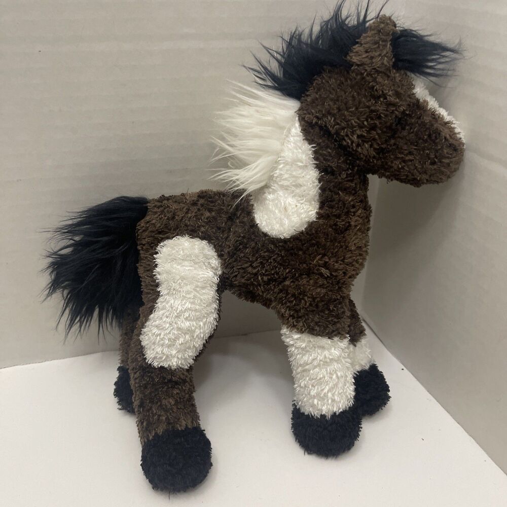 Douglas Cuddle Toys AZTEC Plush Stuffed Brown, Black, & White PAINT HORSE #4046